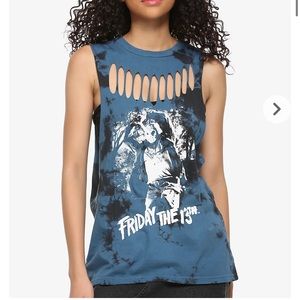 NWT Friday the 13th Jason Acid Wash Muscle Top 2X